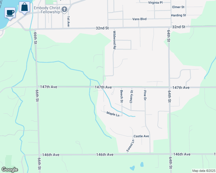 map of restaurants, bars, coffee shops, grocery stores, and more near 6264 140th Avenue in Holland