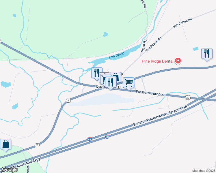 map of restaurants, bars, coffee shops, grocery stores, and more near in Duanesburg