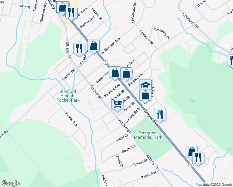 map of restaurants, bars, coffee shops, grocery stores, and more near 11 Canton St in Schenectady