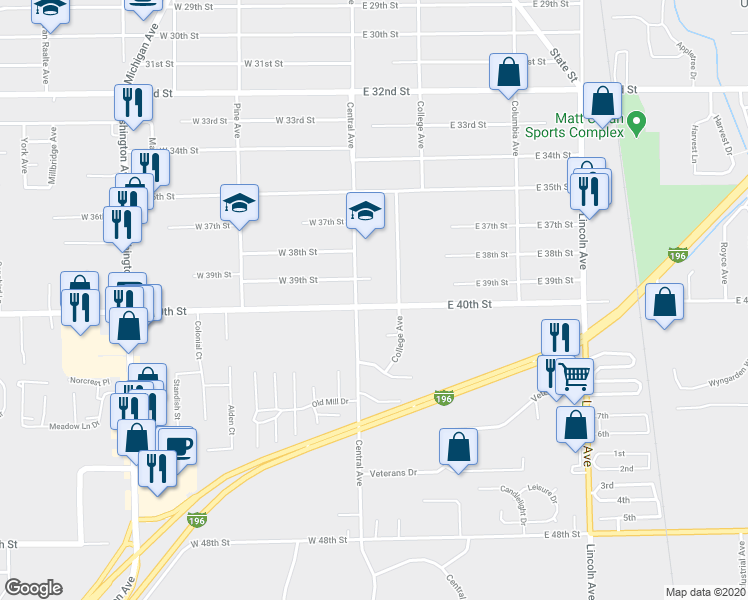 map of restaurants, bars, coffee shops, grocery stores, and more near 15 East 40th Street in Holland