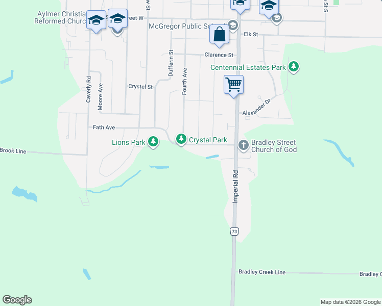 map of restaurants, bars, coffee shops, grocery stores, and more near 61 Fath Avenue in Aylmer