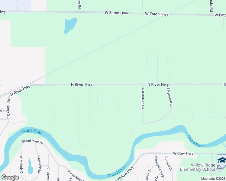 map of restaurants, bars, coffee shops, grocery stores, and more near 6252 North River Highway in Grand Ledge
