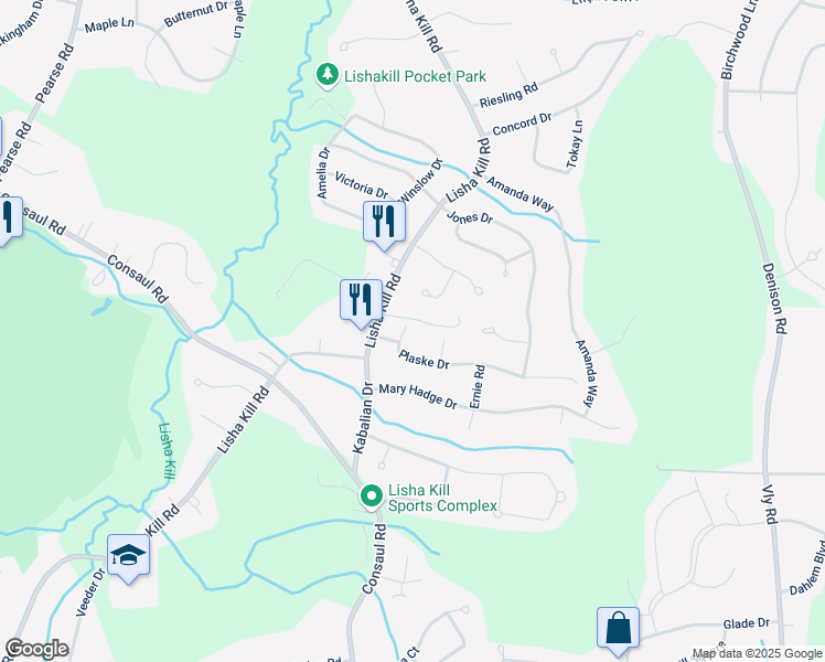 map of restaurants, bars, coffee shops, grocery stores, and more near 3 Geraldine Place in Schenectady