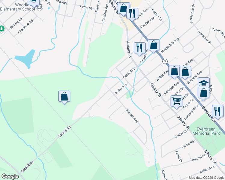 map of restaurants, bars, coffee shops, grocery stores, and more near 50 Cordell Road in Schenectady
