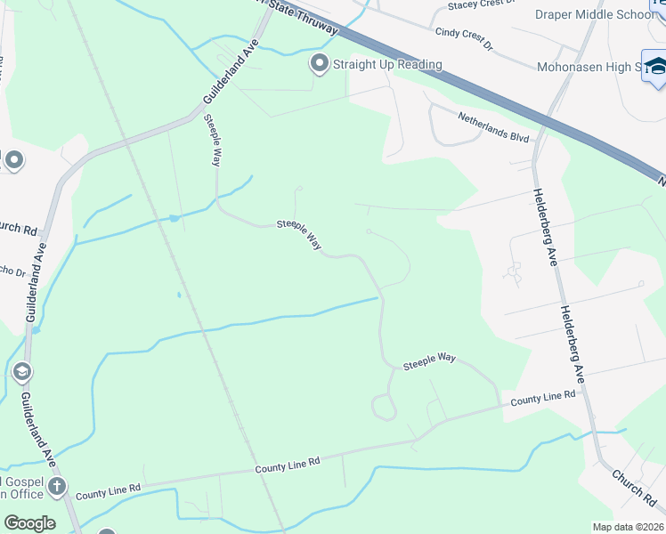 map of restaurants, bars, coffee shops, grocery stores, and more near 306 Steeple Way in Schenectady