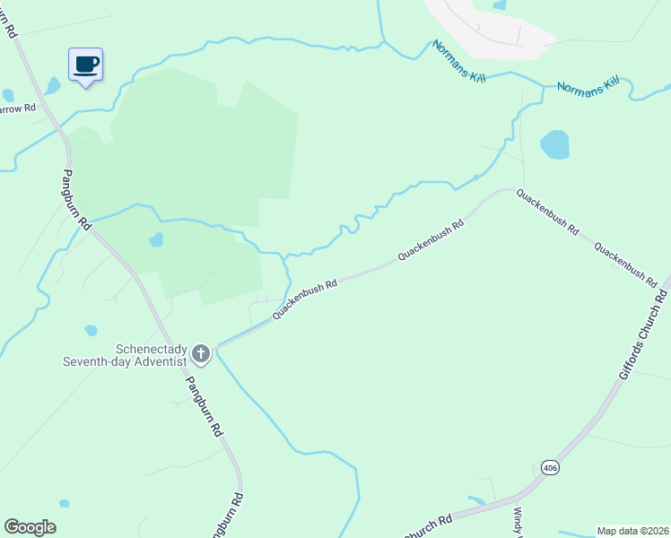 map of restaurants, bars, coffee shops, grocery stores, and more near 1100 Quackenbush Road in Schenectady