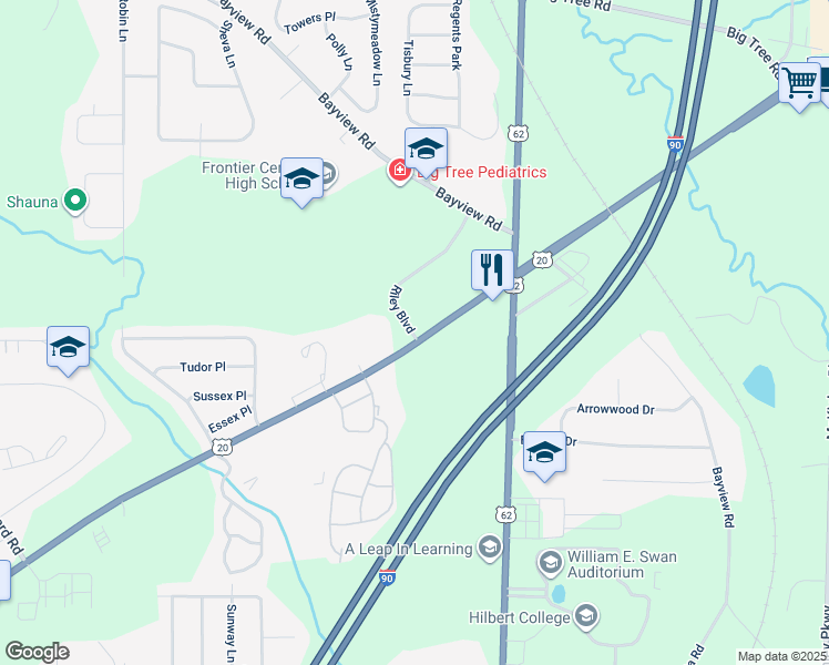 map of restaurants, bars, coffee shops, grocery stores, and more near 4500 Southwestern Boulevard in Hamburg