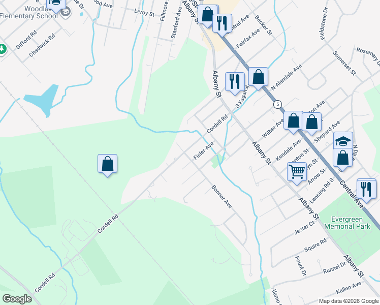 map of restaurants, bars, coffee shops, grocery stores, and more near 50 Cordell Road in Schenectady