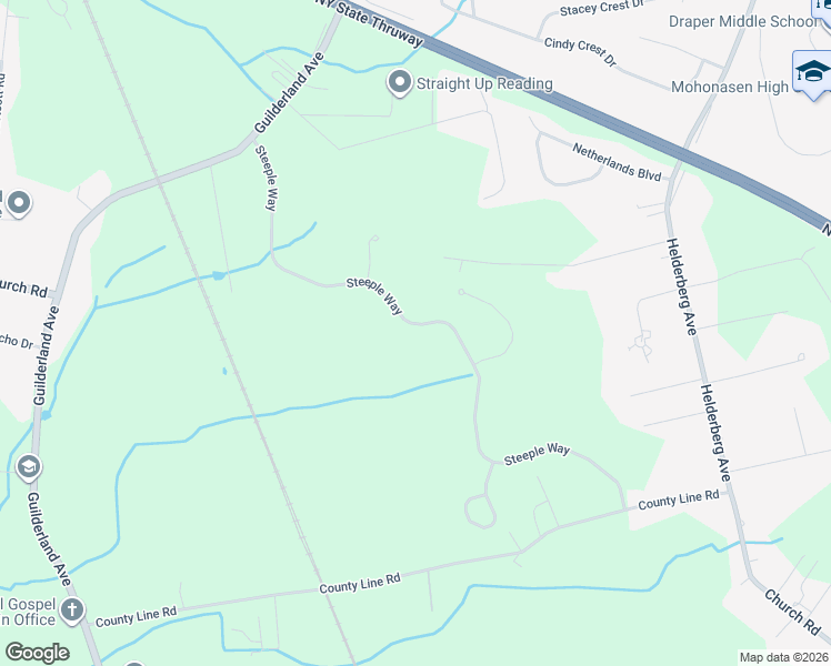 map of restaurants, bars, coffee shops, grocery stores, and more near 306 Steeple Way in Schenectady