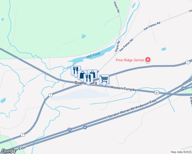 map of restaurants, bars, coffee shops, grocery stores, and more near 6749 Duanesburg Road in Duanesburg