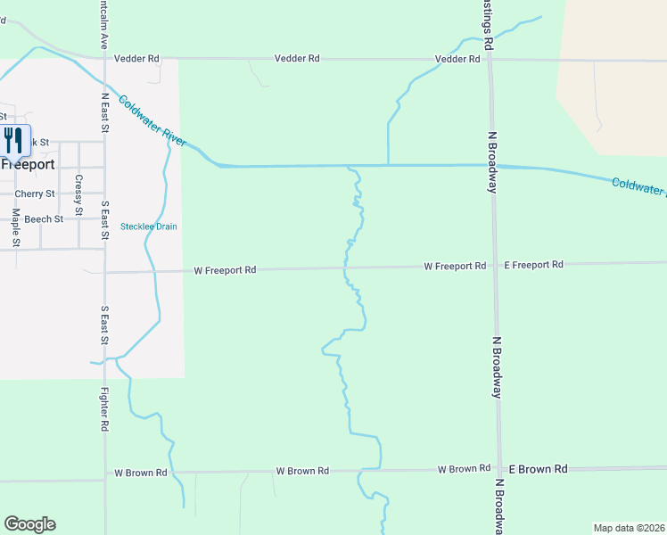 map of restaurants, bars, coffee shops, grocery stores, and more near 404 West Freeport Road in Freeport