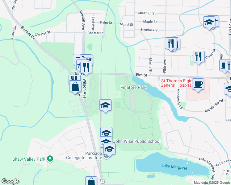map of restaurants, bars, coffee shops, grocery stores, and more near 11 Bell Avenue in Saint Thomas
