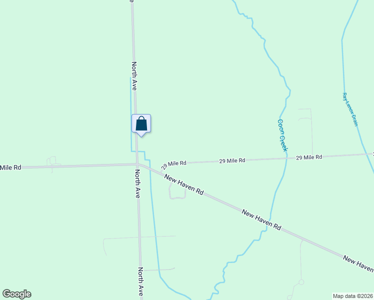 map of restaurants, bars, coffee shops, grocery stores, and more near 23223 29 Mile Road in Ray