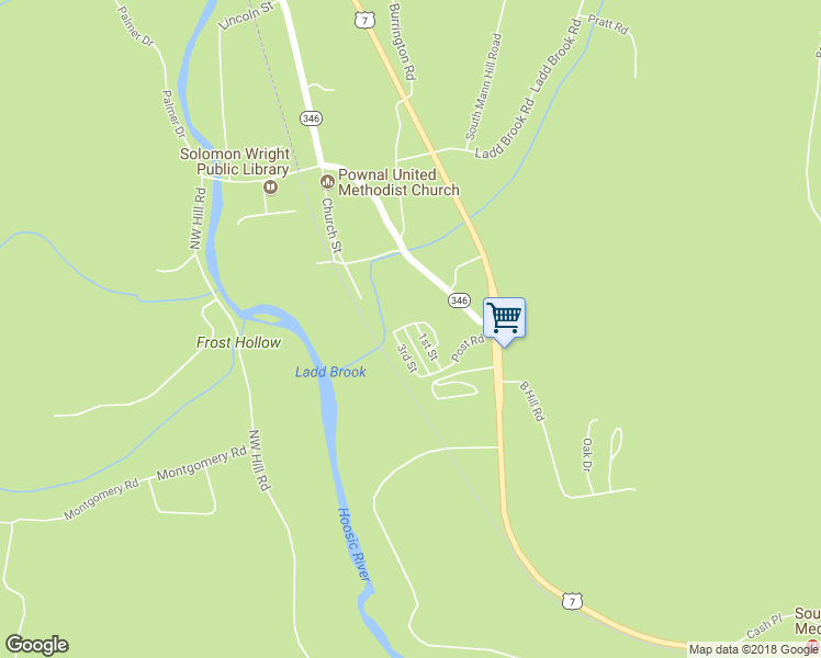 map of restaurants, bars, coffee shops, grocery stores, and more near 94 Cardinal Boulevard in Pownal