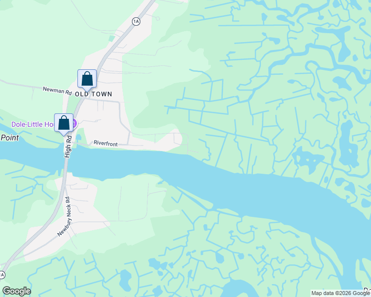 map of restaurants, bars, coffee shops, grocery stores, and more near 76 Cottage Road in Newbury