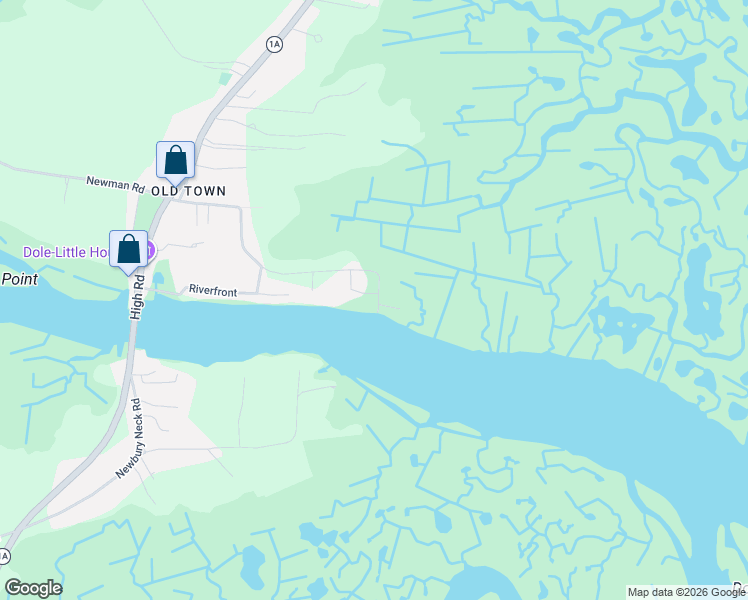 map of restaurants, bars, coffee shops, grocery stores, and more near 76 Cottage Road in Newbury