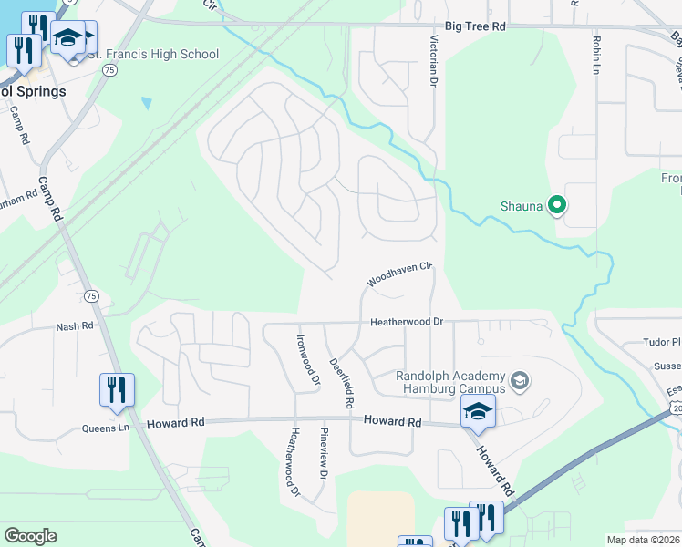 map of restaurants, bars, coffee shops, grocery stores, and more near 36 Highridge Terrace in Hamburg
