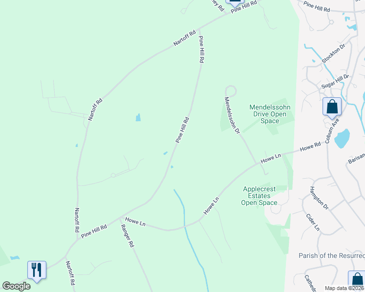 map of restaurants, bars, coffee shops, grocery stores, and more near 293 Pine Hill Road in Hollis