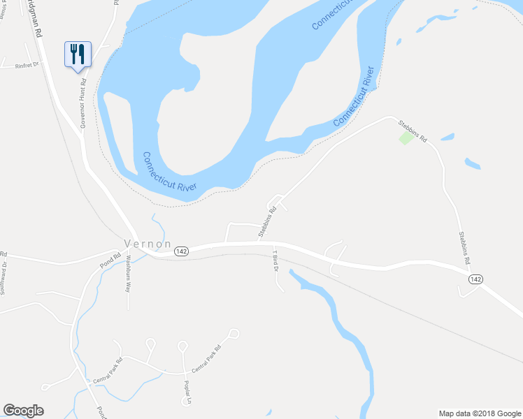 map of restaurants, bars, coffee shops, grocery stores, and more near 63 Stebbins Road in Vernon