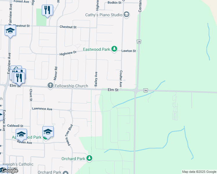 map of restaurants, bars, coffee shops, grocery stores, and more near 824 Elm Street in St. Thomas