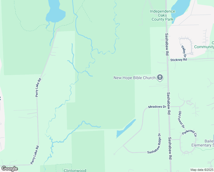 map of restaurants, bars, coffee shops, grocery stores, and more near Meadows Drive in Independence charter Township