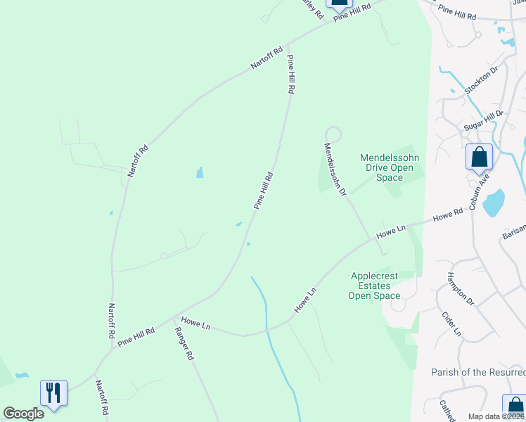 map of restaurants, bars, coffee shops, grocery stores, and more near 293 Pine Hill Road in Hollis