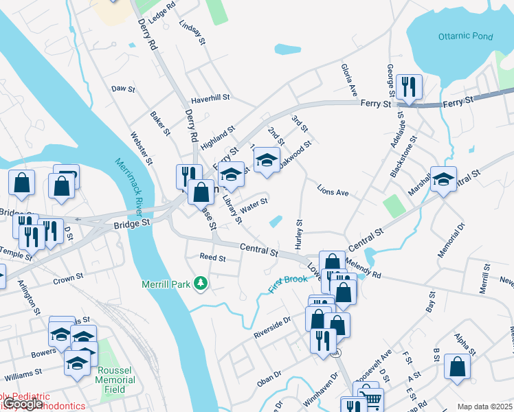map of restaurants, bars, coffee shops, grocery stores, and more near 9 Water Street in Hudson
