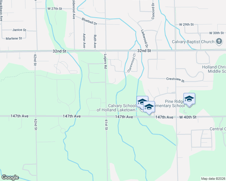 map of restaurants, bars, coffee shops, grocery stores, and more near 4723 61st Street in Holland