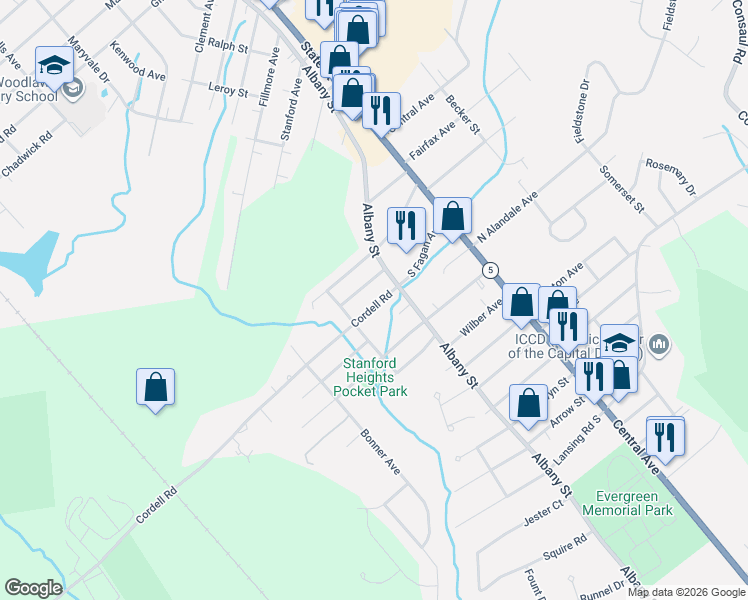map of restaurants, bars, coffee shops, grocery stores, and more near 19 Fisler Avenue in Schenectady