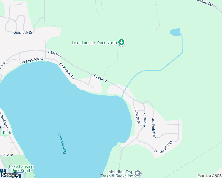 map of restaurants, bars, coffee shops, grocery stores, and more near 6247 East Lake Drive in Meridian charter Township