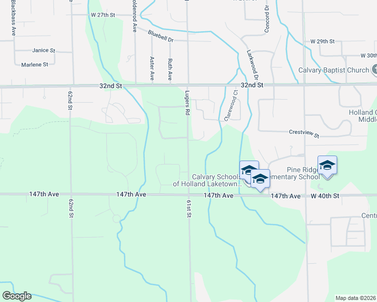 map of restaurants, bars, coffee shops, grocery stores, and more near 4723 61st Street in Holland