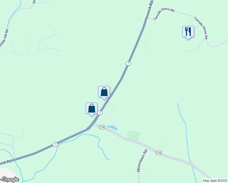 map of restaurants, bars, coffee shops, grocery stores, and more near 1263 New York 7 in Troy