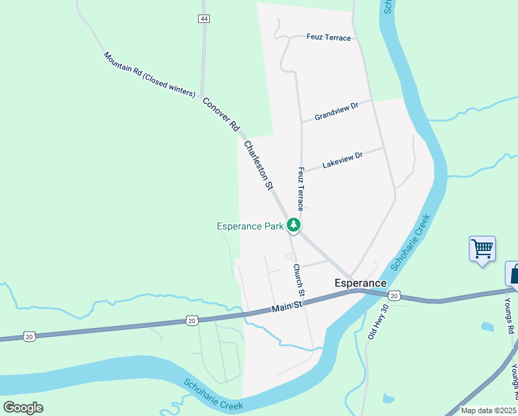 map of restaurants, bars, coffee shops, grocery stores, and more near 147 Church Street in Esperance