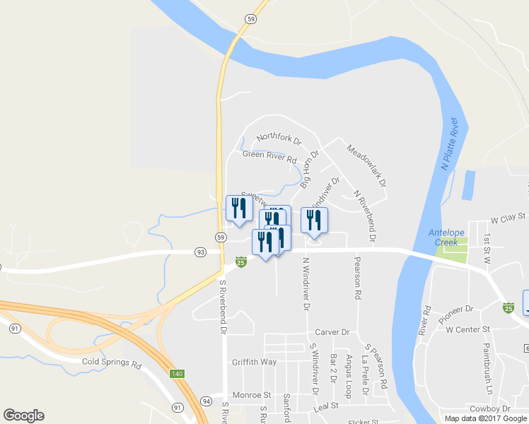 map of restaurants, bars, coffee shops, grocery stores, and more near 1265 Sweetwater Road in Douglas