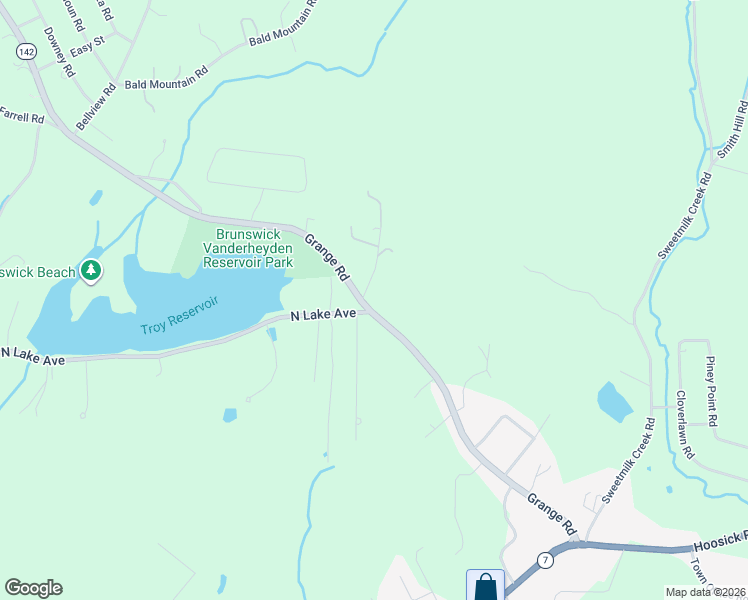 map of restaurants, bars, coffee shops, grocery stores, and more near 130 Grange Road in Troy