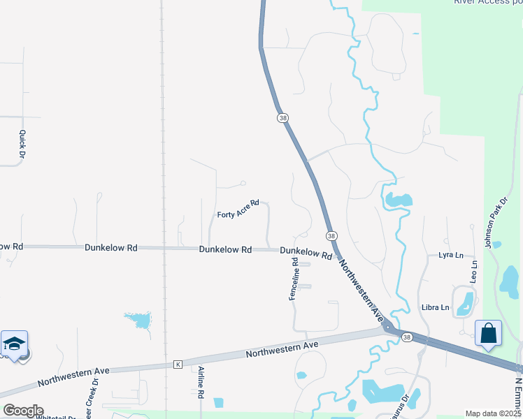 map of restaurants, bars, coffee shops, grocery stores, and more near 3616 Long Furrow Road in Caledonia