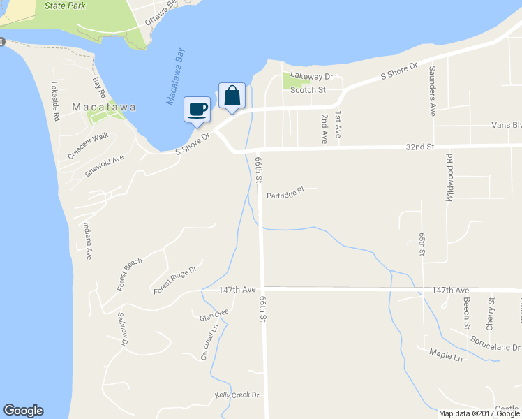 map of restaurants, bars, coffee shops, grocery stores, and more near 4749 66th Street in Holland