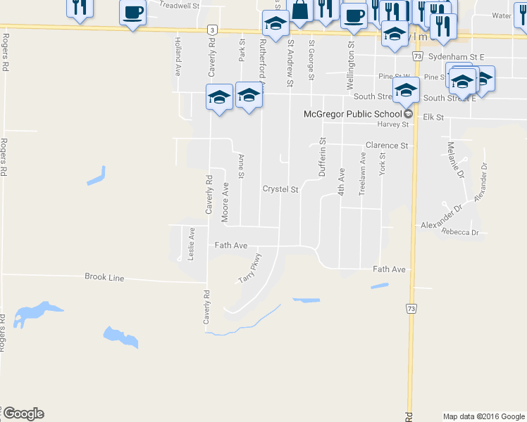 map of restaurants, bars, coffee shops, grocery stores, and more near 173 Rutherford Avenue in Aylmer