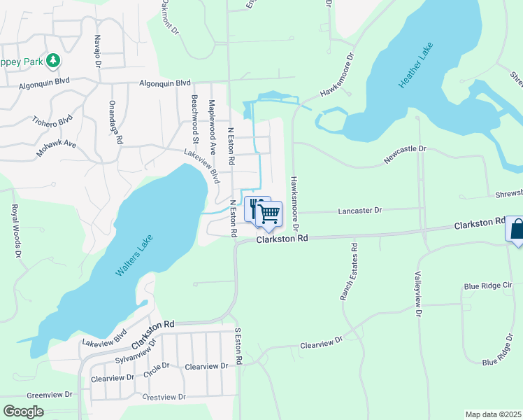 map of restaurants, bars, coffee shops, grocery stores, and more near 4722 Monterey Avenue in Clarkston