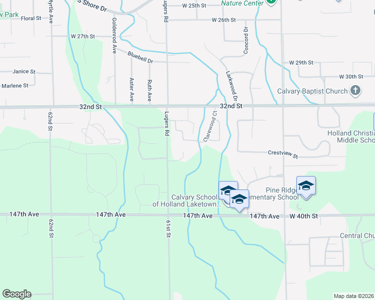 map of restaurants, bars, coffee shops, grocery stores, and more near 875 Deerview Lane in Holland