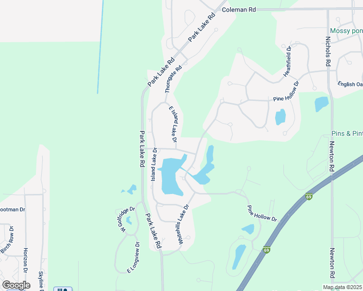 map of restaurants, bars, coffee shops, grocery stores, and more near 6378 East Island Lake Drive in East Lansing