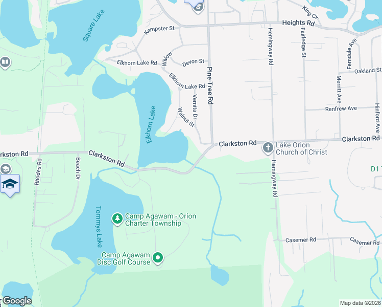 map of restaurants, bars, coffee shops, grocery stores, and more near 1031 Elm in Orion charter Township