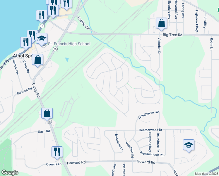 map of restaurants, bars, coffee shops, grocery stores, and more near 12 Jean Drive in Hamburg