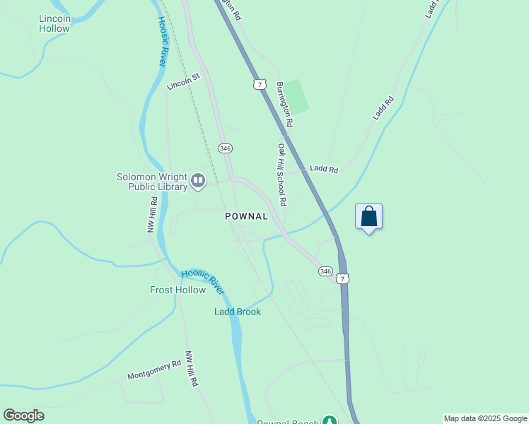 map of restaurants, bars, coffee shops, grocery stores, and more near 355 Vermont 346 in Pownal