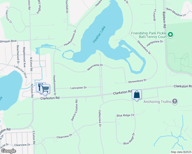 map of restaurants, bars, coffee shops, grocery stores, and more near 860 Heather Lake Drive in Clarkston