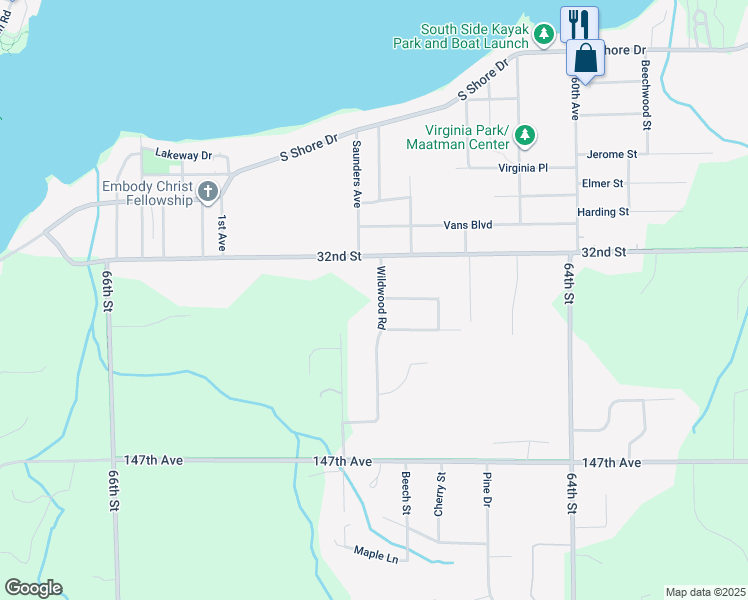 map of restaurants, bars, coffee shops, grocery stores, and more near 4774 Wildwood Road in Holland