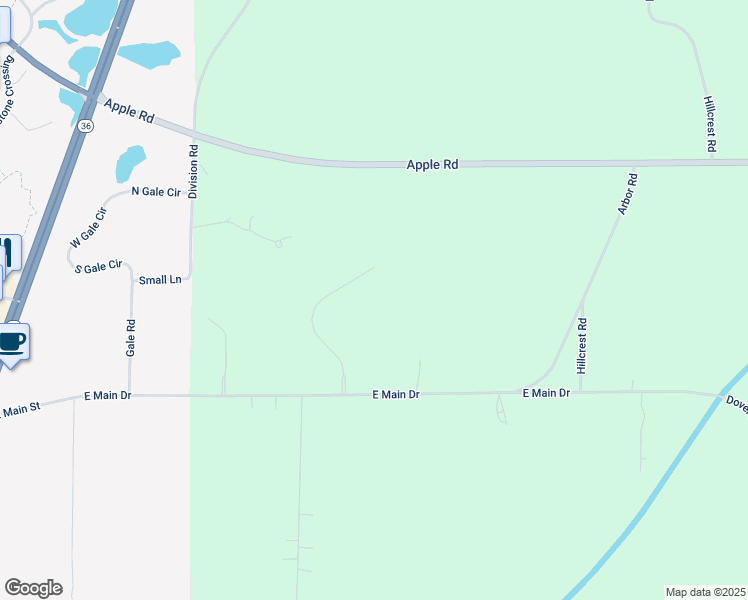 map of restaurants, bars, coffee shops, grocery stores, and more near 3831 Ridgeview Lane in Waterford