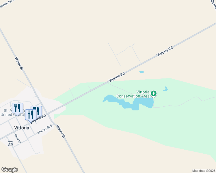 map of restaurants, bars, coffee shops, grocery stores, and more near 1686 Old Brock Street in Vittoria
