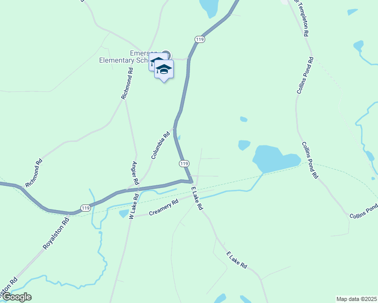map of restaurants, bars, coffee shops, grocery stores, and more near 299 New Hampshire 119 in Fitzwilliam