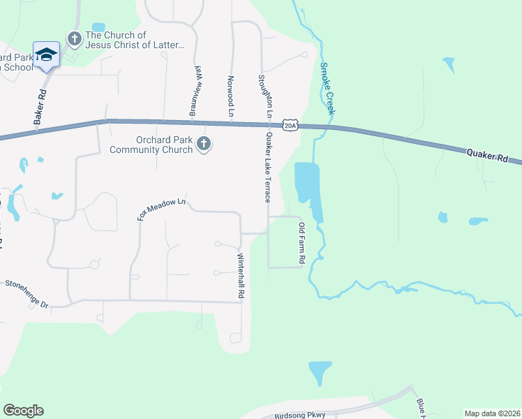 map of restaurants, bars, coffee shops, grocery stores, and more near 48 Quaker Lake Terrace in Orchard Park